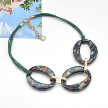 2021 colorful spring summer jewelry for women hoop link rope chain cellulose acetate necklace